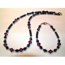 Hematite Set Darkred Jewelry