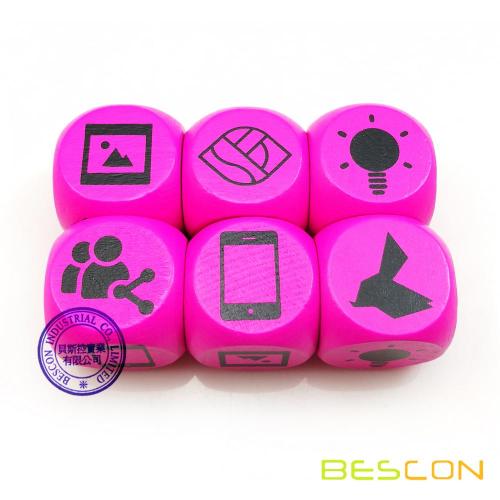 Colorful Wooden Dice with Custom Printing