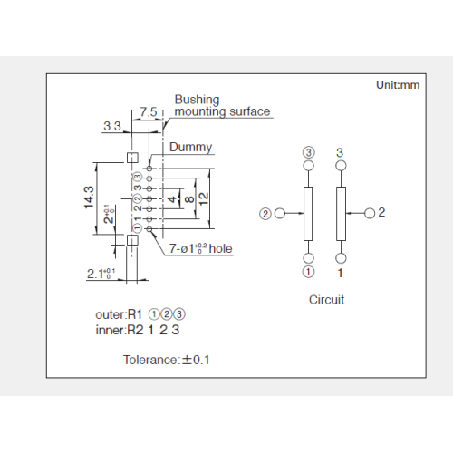 Potencjometr obrotowy serii RK14K