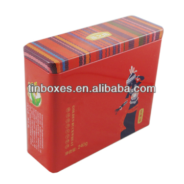 custom flat glossy colored printing rectangular red tin box
customed flat glossy colored printing rectangular red tin box