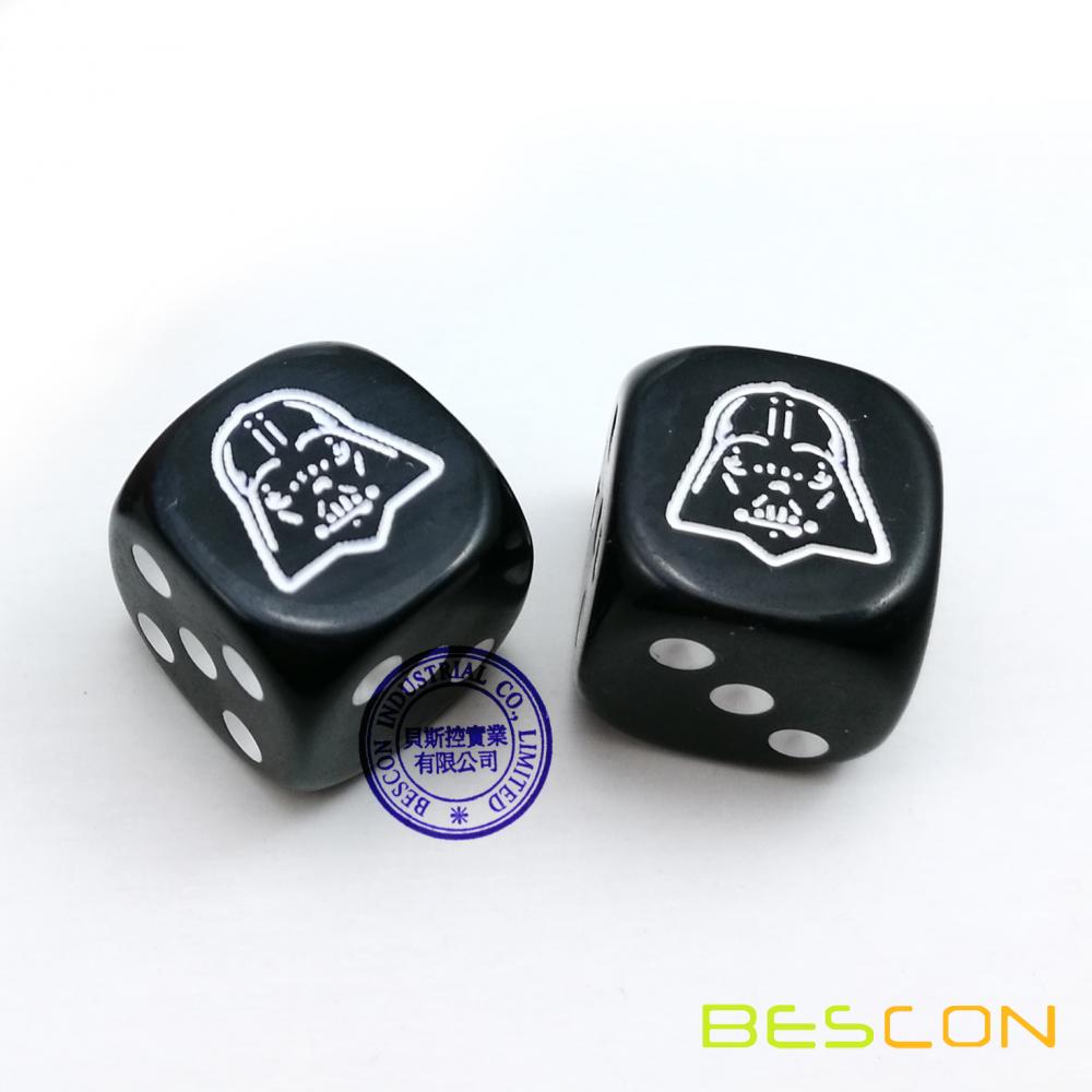 Dice de jeu de conseil personnalisé D6 avec logo d&#39;impression / de gravure sur le plus grand côté