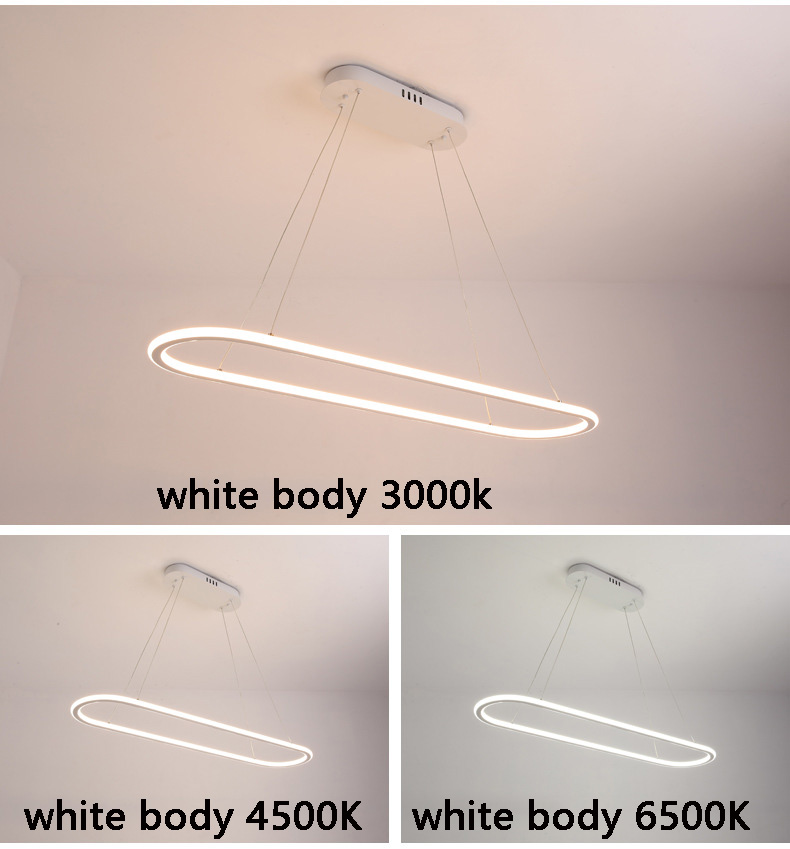 New style chandelier led pendant light creative rectangular dining table hanging lamp