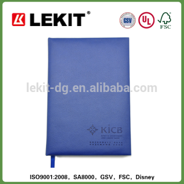 pu leather soft cover schedule notebooks with logo