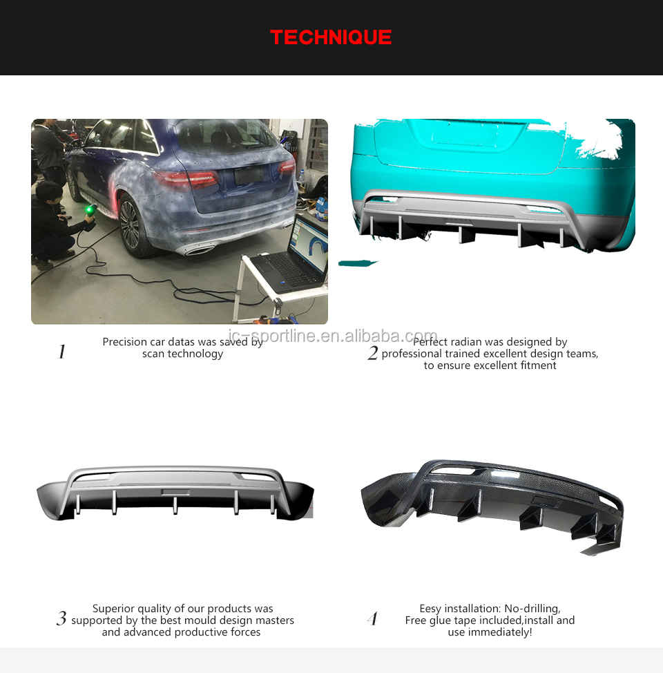 Carbon Fiber Rear Bumper Lip for Tesla Model X 75D 90D P90D 100D P100D 16-18