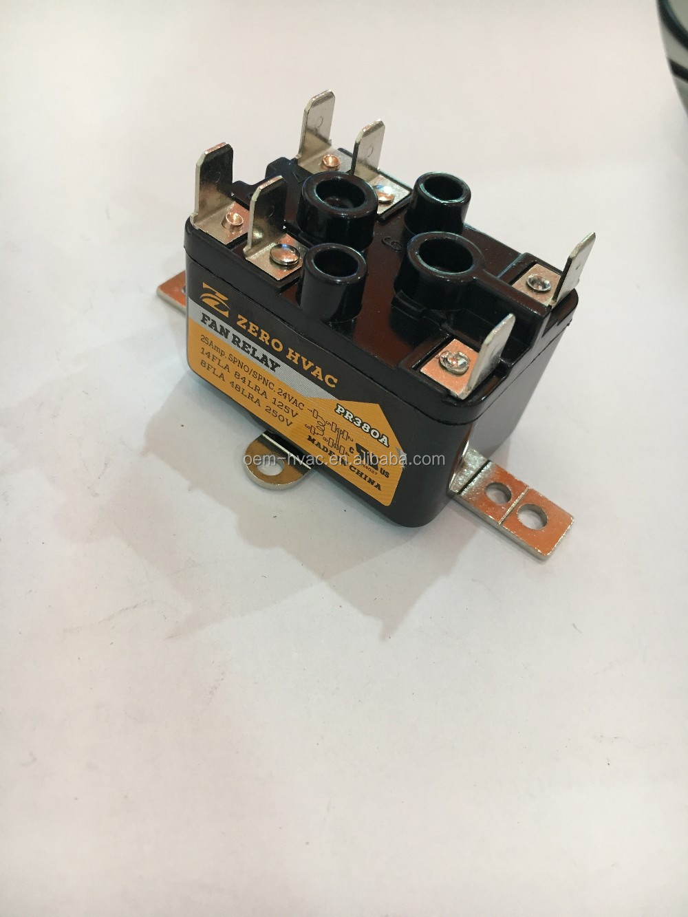 PR380A SPST NO+NC Fan Relay 25Amp 24Vac UL