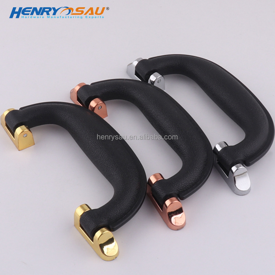 ONE STOP luggage parts top carry pull handle replacement suitcase plastic handle accessories black color grip with silver seats