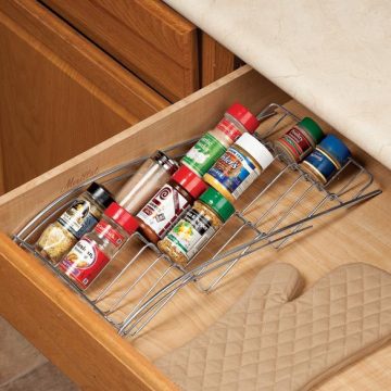 Household Kitchen metal 4 layers Drawer Spice Rack