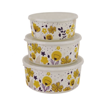 Round Shape Refrigerator Fresh-keeping Fruit Storage Bowls with PE Lids