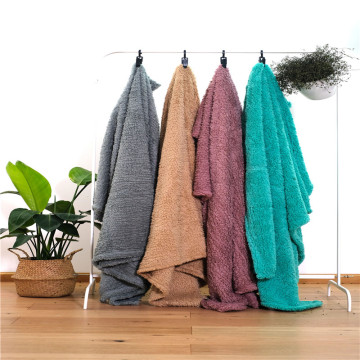 Pure Color Double Fleece Thicker Bedding Lamb Blankets