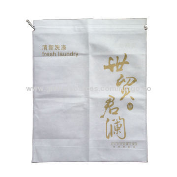 Nonwoven drawstring laundry bags