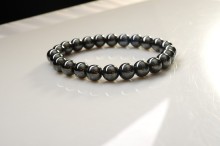 Classical Style Magnetic Hematite Bracelet health 8mm Round Semi Precious stone Stretch women men Charms jewelry bangle