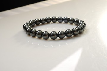 Classical Style Magnetic Hematite Bracelet health 8mm Round Semi Precious stone Stretch women men Charms jewelry bangle