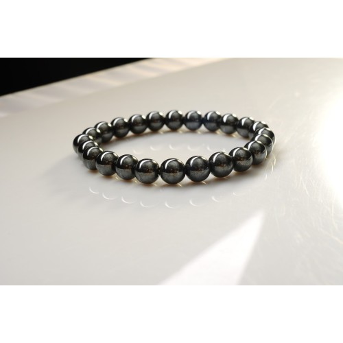 Classical Style Magnetic Hematite Bracelet health 8mm Round Semi Precious stone Stretch women men Charms jewelry bangle