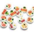 Super Simulation Dinner Plate Resin Beads Shrimp Heart Egg Food Decoration Charm Dollhouse DIY Craft Making Phone Case Ornament