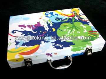 colorful printed paper cardboard suitcases with handle