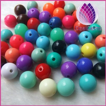 Diy acrylic scattered beads wholesale, solid colored smooth round bead