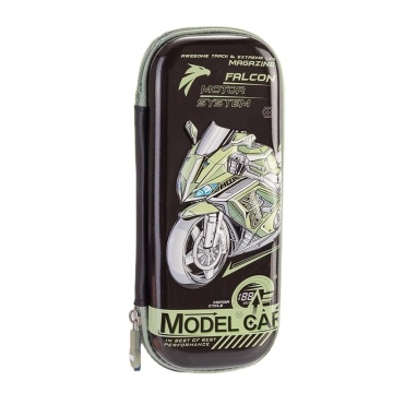 Deli 67093 EVA Pencil Case - Large Capacity Black Stationery Box for Men and Women, Suitable for Elementary School Students