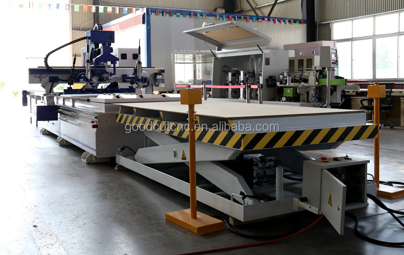 1325 servo wood cutting spring loaded engraving loading and unloading system cnc router with 3d camera price