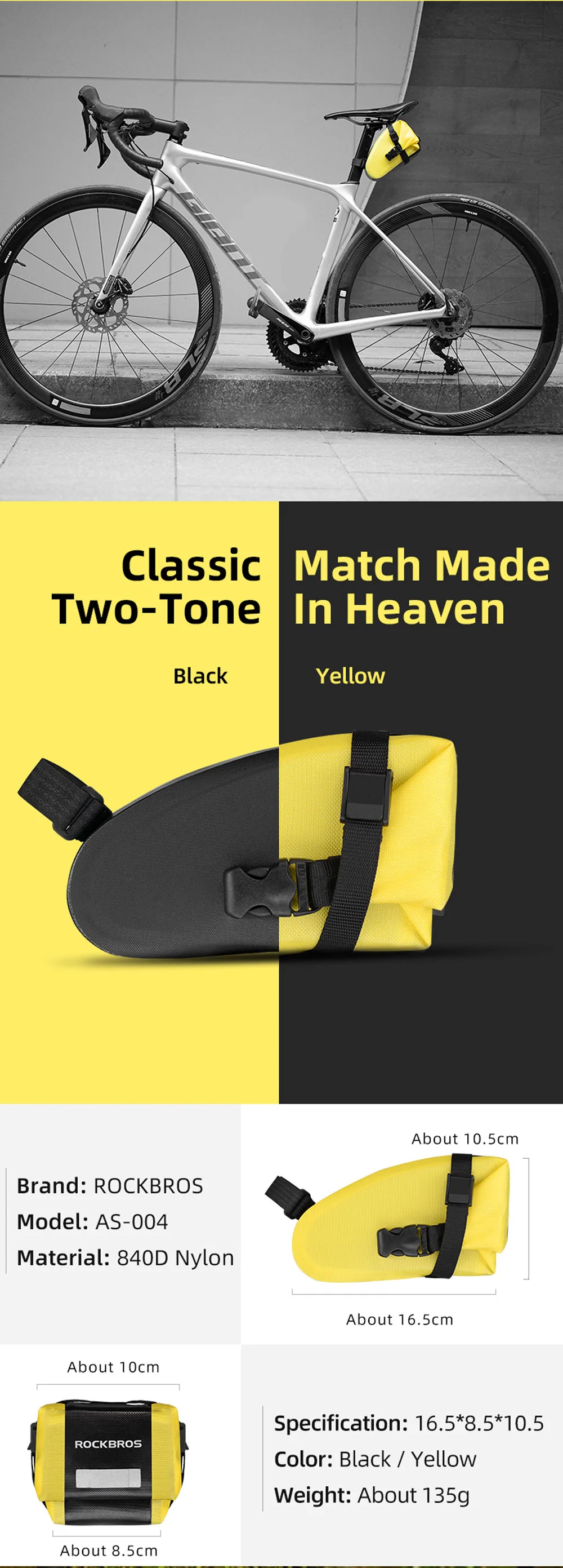 Bicycle Strap-on Medium Saddle Bag