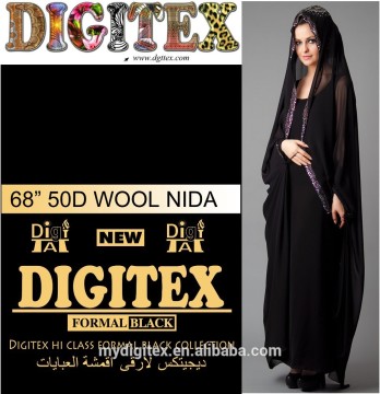 50D wool nida black nida abaya fabric