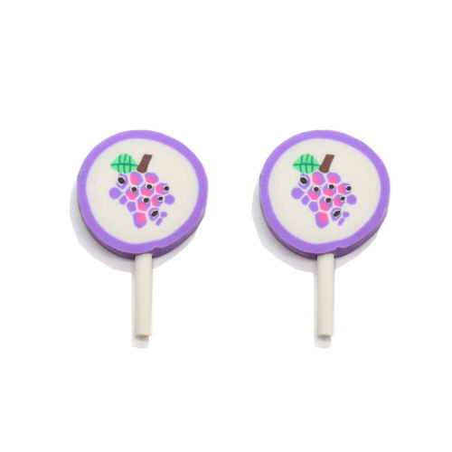 27*42mm Polymer Clay Lollipop 3D Miniature Food Candy Ornament for Phone Case Decoration