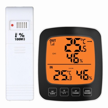 Moniteur de thermohygrographe numérique sans fil 433HZ de 100 mètres pour intérieur / extérieur