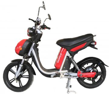 Bright red electric bicycle 18 inch tyre