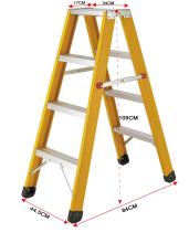 Double side steps fiberglass ladder