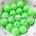 Fashion Lovely 6MM Solid Faux Acrylic Bright Green Bracelet Beads