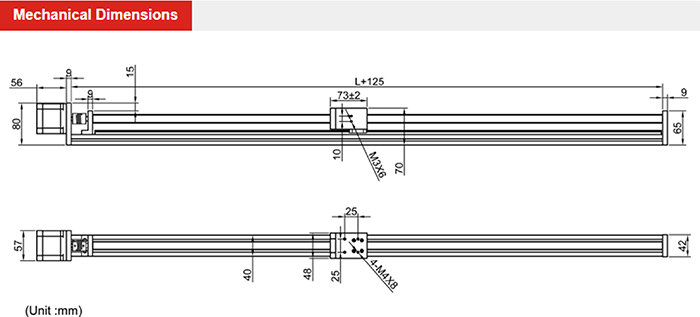 linear guide rail drawing