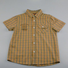 Boys Orange  Short Sleeve Check Pocket Shirts