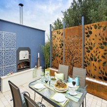 Corten Rusted Steel Decorative Garden Screen