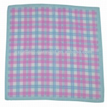 Screen printed soft feeling silk&cotton handkerchief