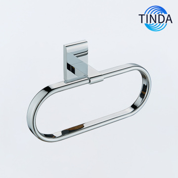 Polished Chrome Square Base Towel Ring