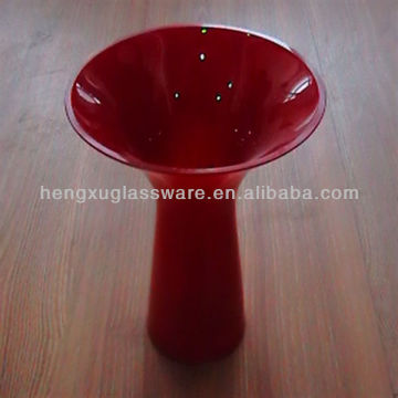 colored glass vase,mouth blown glass vase,Handblown opening glass vase