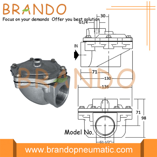 G353A045 1.5 &quot;Remote Pilot Pneumatic Pulse Jet Valve