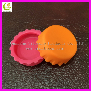 Reusable custom printed logo colorful fashion silicone bottle caps