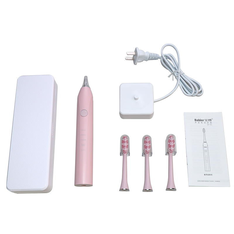 Ηλεκτρική οδοντόβουρτσα IPX7 2020 Sonic Travel Set Box Adult V1 Pink Colour