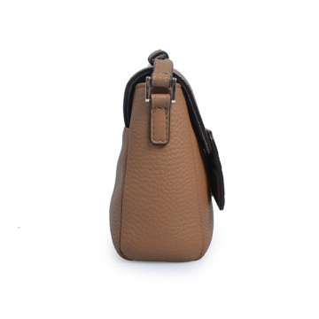 Refined Calf Leather Parker Crossbody Bag Brown-cognac