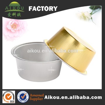 Disposable Round mini aluminum foil chocolate muffin flan container