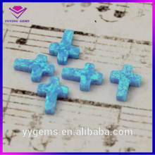 9x12MM Cross Opal Lab Created Synthetic Blue Opal Loose Stone