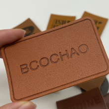 High Quality Custom Leather Labels 3D Embossed Logos