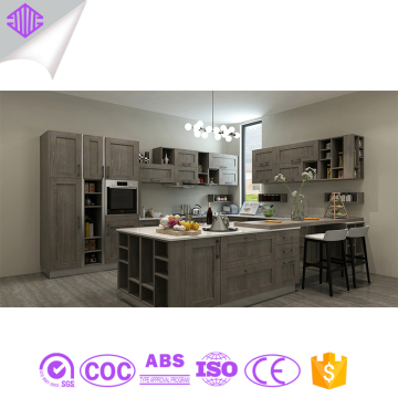 grey shaker solid wood modular kitchen cabine