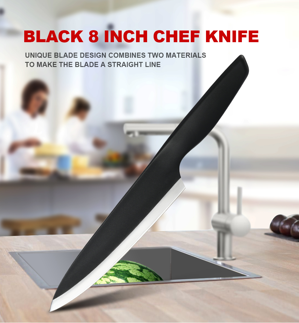 BLACK 8 INCH CHEF KNIFE