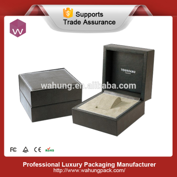 customized classical black leather watch box