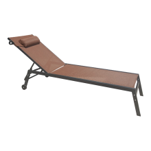 Foldable Steel Sun Deck Chair with Wheels for Beach and Pools