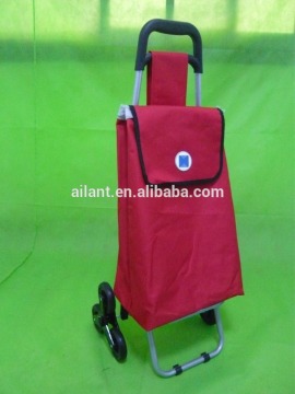 6 wheels climbing stairs printed logo fold trolley bag