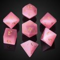 Cat's Eye Gemstone DND Dice Set, 7PCS Handmade Stone Dice Set for Dungeons and Dragons Tabletop Role Playing Game