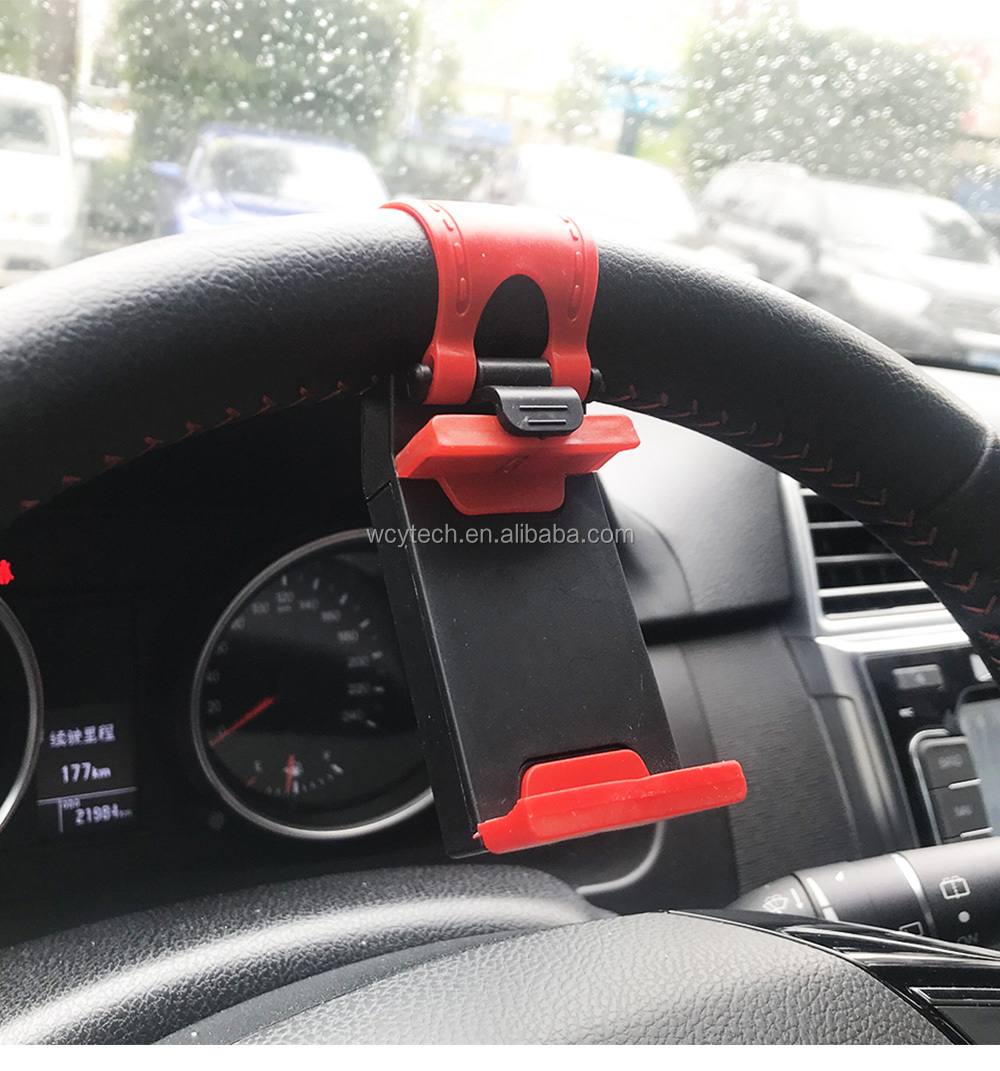 Cheap Mobile Phone Holder Car Steering Wheel Clip Mount Phone Socket Holder