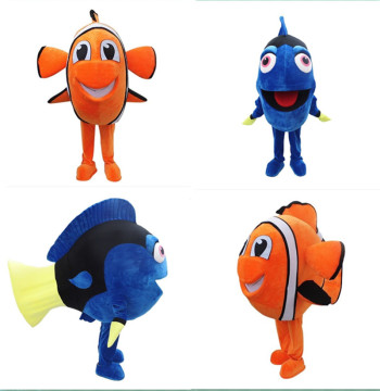 New Style Finding Nemo Dory Fish Mascot Costume Cartoon Character Costume Halloween and xmas Party Supply Adult Size